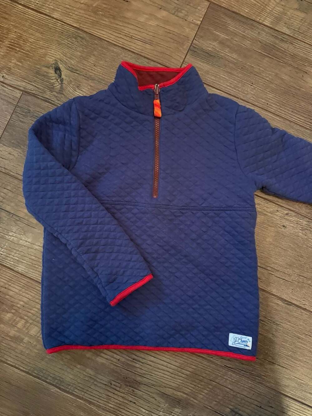 J.Crew Crewcuts Kids Reversible Quilted Quarter-Zip Pullover Size Small (6-7)